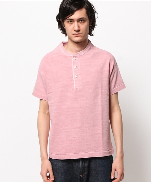A VONTADE（アボンタージ）の「Big Henly Neck T-Shirts （Tシャツ/カットソー・メンズ・アイボリー/チャコールグレー/ブルー/ピンク・SMALL/MEDIUM）」の4枚目の写真