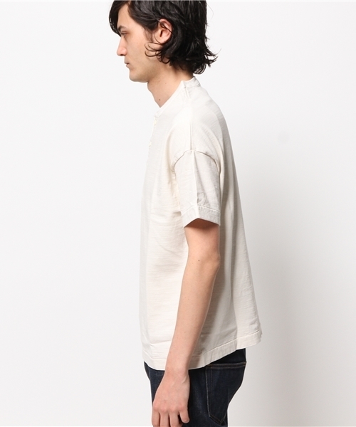 A VONTADE（アボンタージ）の「Big Henly Neck T-Shirts （Tシャツ/カットソー・メンズ・アイボリー/チャコールグレー/ブルー/ピンク・SMALL/MEDIUM）」の8枚目の写真