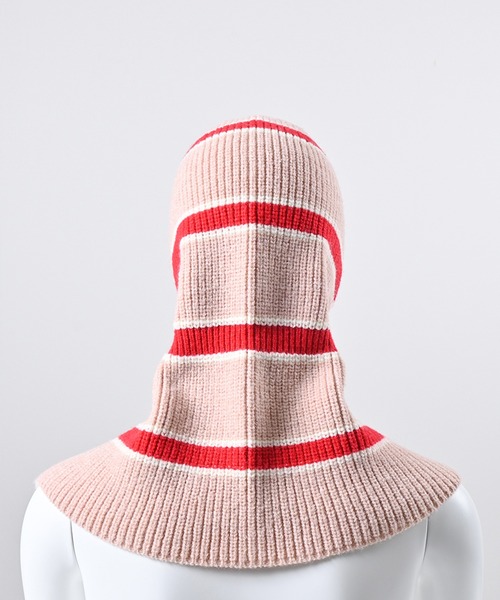 Felt-Maglietta(フェルトマリエッタ)の「ニットフードバラクラバ(ネックウォーマー/スヌード・レディース・グリーン/フューシャピンク/ピンク/ベージュ・FREE)」の11枚目の写真