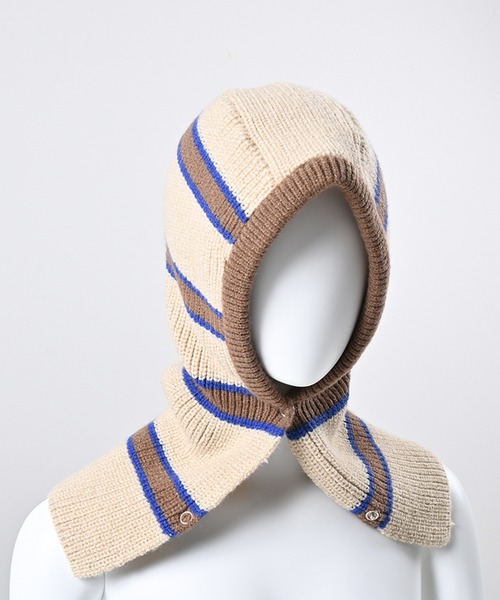 Felt-Maglietta(フェルトマリエッタ)の「ニットフードバラクラバ(ネックウォーマー/スヌード・レディース・グリーン/フューシャピンク/ピンク/ベージュ・FREE)」の18枚目の写真