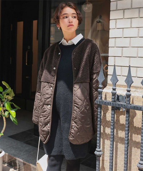 titivate（ティティベイト）の「ボア切替キルティングショートコート