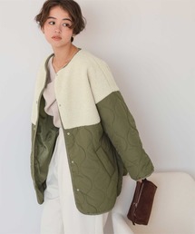 ボア切替キルティングショートコート