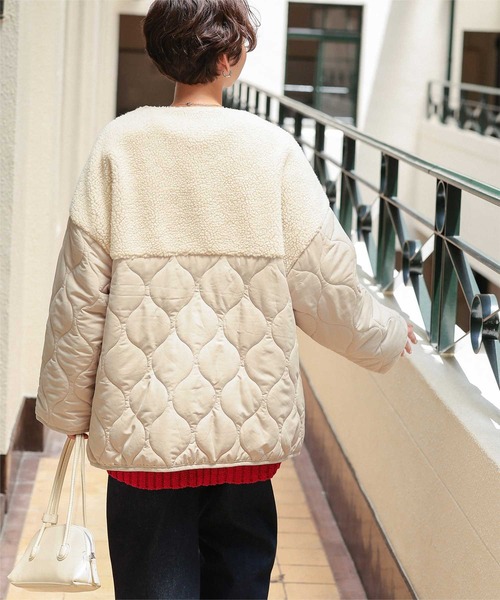 アトリエGG ボーダー切替コート 1ハーフ アトリエGG ボーダーコート 1