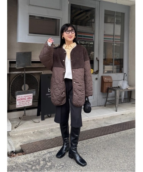 titivate（ティティベイト）の「ボア切替キルティングショートコート