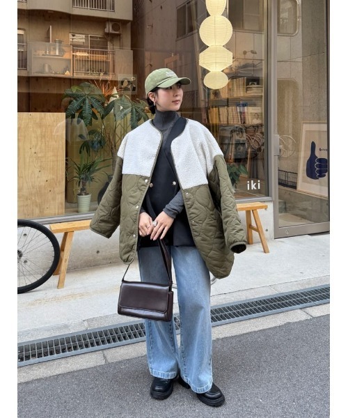 titivate（ティティベイト）の「ボア切替キルティングショートコート