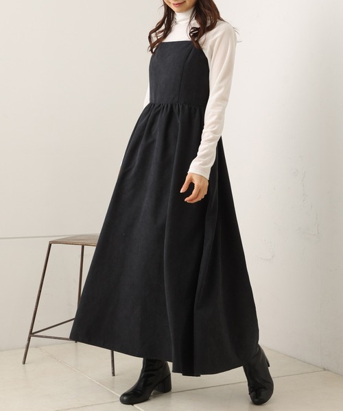 one after another NICE CLAUP（ワンアフターアナザーナイスクラップ）の「ボリューム感がポイント。Aラインキャミワンピース（ワンピース・レディース・ブラック/ピンク/モカ/ホワイト系その他・FREE）」の3枚目の写真