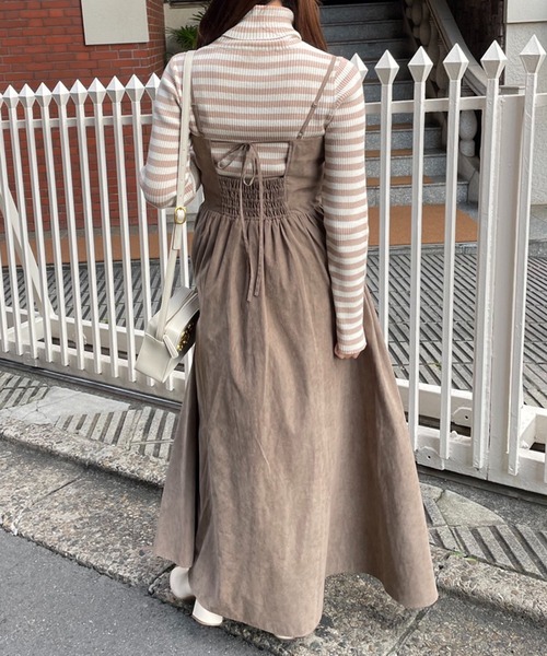 one after another NICE CLAUP（ワンアフターアナザーナイスクラップ）の「ボリューム感がポイント。Aラインキャミワンピース（ワンピース・レディース・ブラック/ピンク/モカ/ホワイト系その他・FREE）」の7枚目の写真