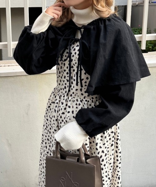 one after another NICE CLAUP（ワンアフターアナザーナイスクラップ）の「ボリューム感がポイント。Aラインキャミワンピース（ワンピース・レディース・ブラック/ピンク/モカ/ホワイト系その他・FREE）」の22枚目の写真