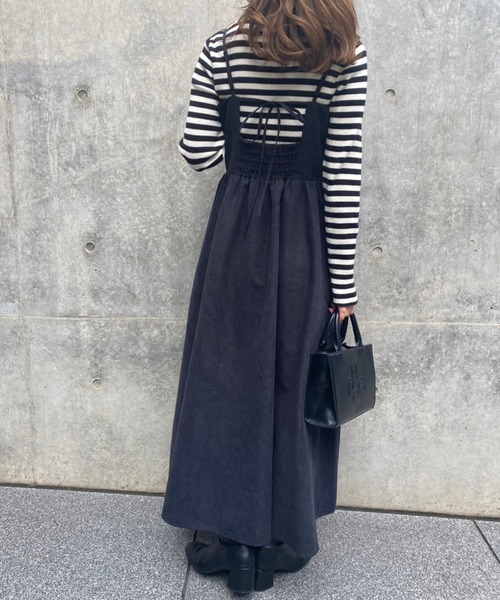 one after another NICE CLAUP（ワンアフターアナザーナイスクラップ）の「ボリューム感がポイント。Aラインキャミワンピース（ワンピース・レディース・ブラック/ピンク/モカ/ホワイト系その他・FREE）」の12枚目の写真