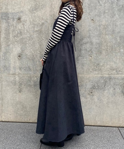 one after another NICE CLAUP（ワンアフターアナザーナイスクラップ）の「ボリューム感がポイント。Aラインキャミワンピース（ワンピース・レディース・ブラック/ピンク/モカ/ホワイト系その他・FREE）」の10枚目の写真