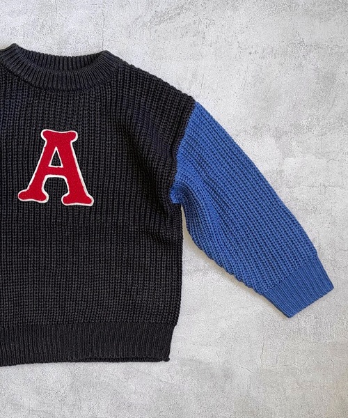 BIG FIELD（ビッグフィールド）の「【おうちで洗えるニット】サガラワッペンリブセーター（kids/XS～LL）（ニット/セーター・キッズ・チャコール/グリーン・XS/S/M/L/LL）」の11枚目の写真