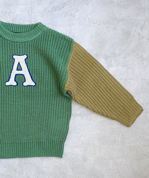BIG FIELD（ビッグフィールド）の「【おうちで洗えるニット】サガラワッペンリブセーター（kids/XS～LL）（ニット/セーター・キッズ・チャコール/グリーン・XS/S/M/L/LL）」の8枚目の写真