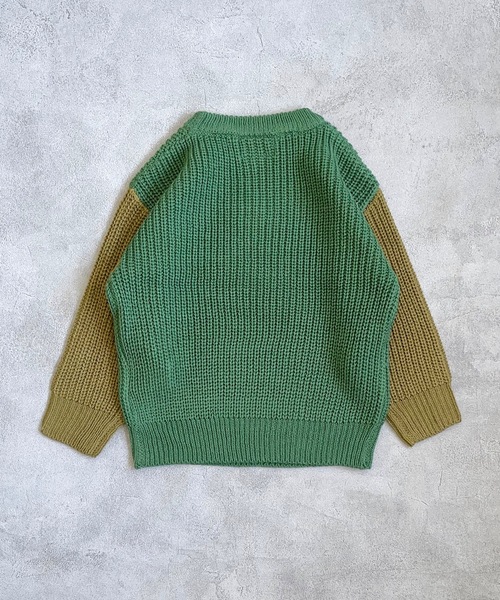 BIG FIELD（ビッグフィールド）の「【おうちで洗えるニット】サガラワッペンリブセーター（kids/XS～LL）（ニット/セーター・キッズ・チャコール/グリーン・XS/S/M/L/LL）」の7枚目の写真