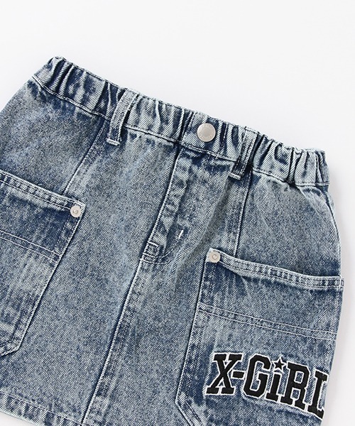X-girl Stages（エックスガールステージス）の「【WEB限定】ケミカル加工デニムスカート（デニムスカート・キッズ・ブルー/チャコール・110cm/130cm/90cm/120cm/140cm/100cm）」の7枚目の写真