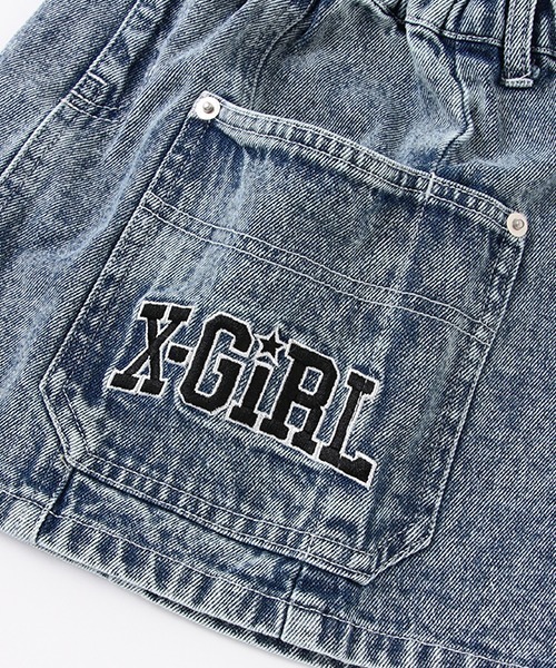X-girl Stages（エックスガールステージス）の「【WEB限定】ケミカル加工デニムスカート（デニムスカート・キッズ・ブルー/チャコール・110cm/130cm/90cm/120cm/140cm/100cm）」の4枚目の写真