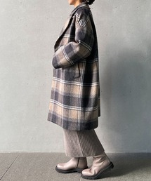 美品 1er Arrondissement チェスターコート アルパカ チェック 1er Arrondissement（プルミエアロンディスモン）の「チェック