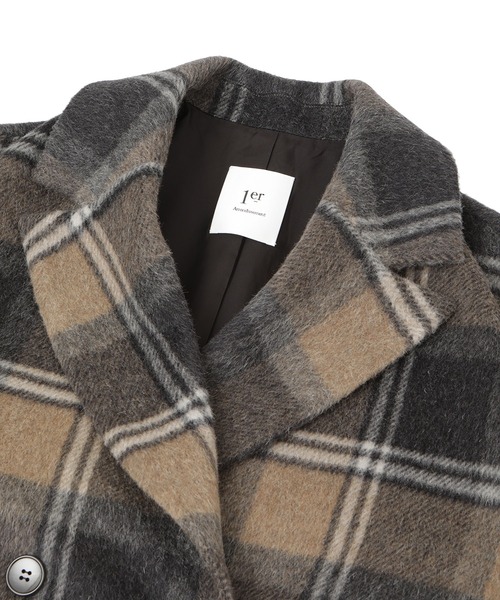 美品 1er Arrondissement チェスターコート アルパカ チェック 1er Arrondissement（プルミエアロンディスモン）の「チェック
