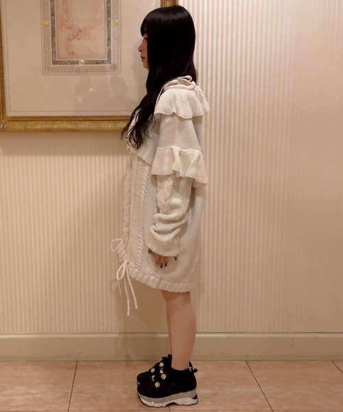 Swankiss（スワンキス）の「LC Barbie knit（ニット/セーター・レディース・ホワイト/ブラック/マジェンタ・FREE）」の5枚目の写真