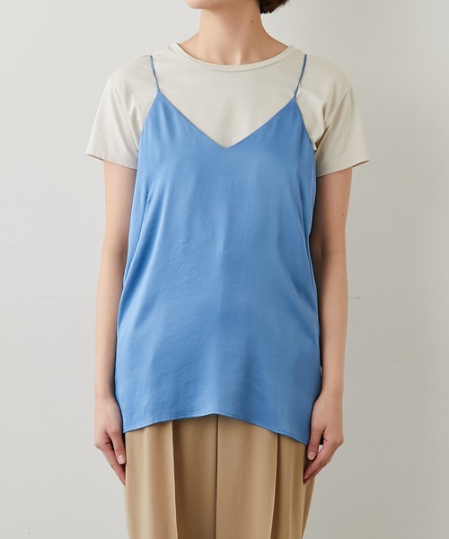 GALLARDAGALANTE（ガリャルダガランテ）の「《セットアップ対応》ヴィンテージサテンキャミソール（キャミソール・レディース・ホワイト/ブルー・FREE）」の7枚目の写真