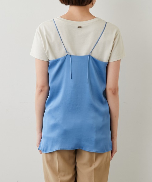 GALLARDAGALANTE（ガリャルダガランテ）の「《セットアップ対応》ヴィンテージサテンキャミソール（キャミソール・レディース・ホワイト/ブルー・FREE）」の9枚目の写真