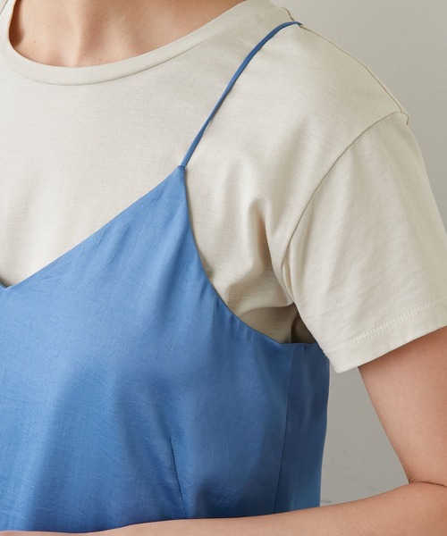 GALLARDAGALANTE（ガリャルダガランテ）の「《セットアップ対応》ヴィンテージサテンキャミソール（キャミソール・レディース・ホワイト/ブルー・FREE）」の10枚目の写真