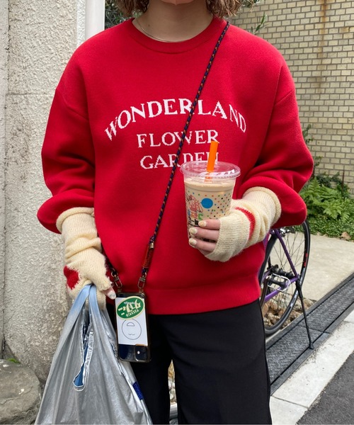 CPCM（シーピーシーエム）の「もっちりロゴニットプルオーバー（ニット/セーター・レディース・オフホワイト/レッド/ブラック/ネイビー・FREE）」の4枚目の写真