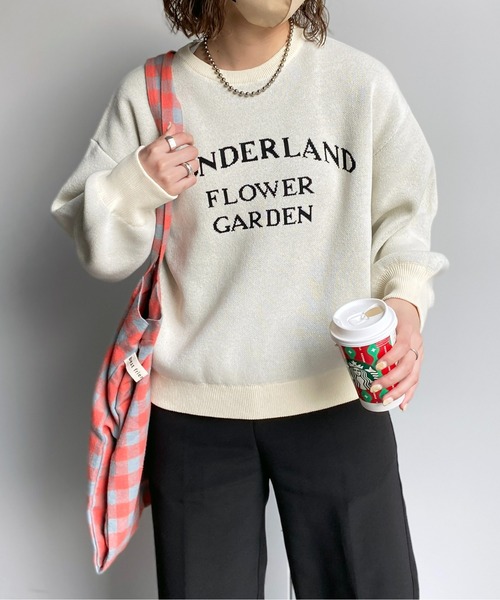 CPCM（シーピーシーエム）の「もっちりロゴニットプルオーバー（ニット/セーター・レディース・オフホワイト/レッド/ブラック/ネイビー・FREE）」の2枚目の写真