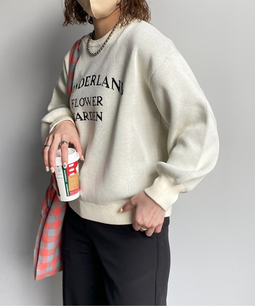 CPCM（シーピーシーエム）の「もっちりロゴニットプルオーバー（ニット/セーター・レディース・オフホワイト/レッド/ブラック/ネイビー・FREE）」の5枚目の写真