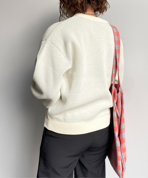 CPCM（シーピーシーエム）の「もっちりロゴニットプルオーバー（ニット/セーター・レディース・オフホワイト/レッド/ブラック/ネイビー・FREE）」の7枚目の写真