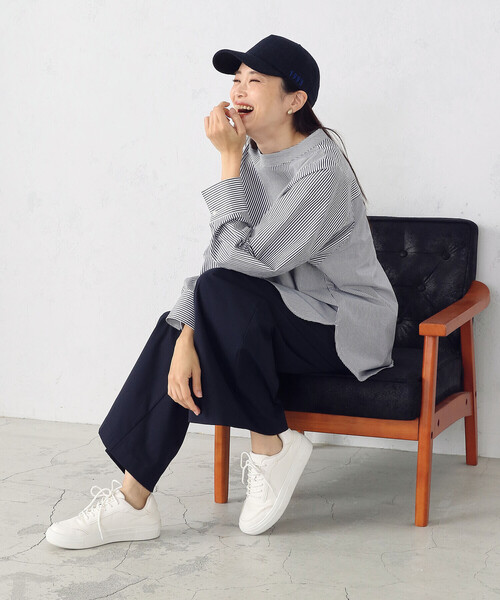 COMME CA ISM（コムサイズム）の「サマーツイードキャップ（キャップ・レディース・ネイビー/ベージュ/ホワイト×ブラック・FREE）」の16枚目の写真