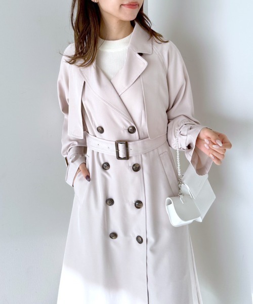 OLIVE des OLIVE（オリーブデオリーブ）の「マルチWAYトレンチコート（トレンチコート・レディース・ライトベージュ/サックスブルー・FREE）」の3枚目の写真