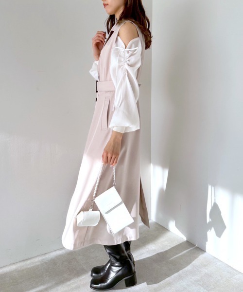 OLIVE des OLIVE（オリーブデオリーブ）の「マルチWAYトレンチコート（トレンチコート・レディース・ライトベージュ/サックスブルー・FREE）」の4枚目の写真