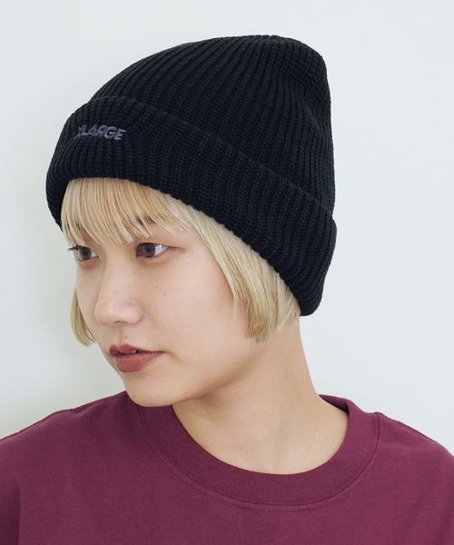 XLARGE(エクストララージ)の「XLARGE / エクストララージ SINGLE BEANIE ニット帽(ニットキャップ/ビーニー・メンズ・ブラウン/バーガンディー/グリーン/ブラック・FREE)」の2枚目の写真