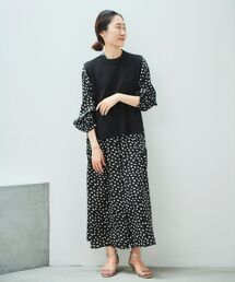 le.coeur blanc | レイヤードニットフラワーワンピース(ワンピース)