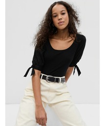 GAP | パフスリーブ リブ トップス(Tシャツ/カットソー)