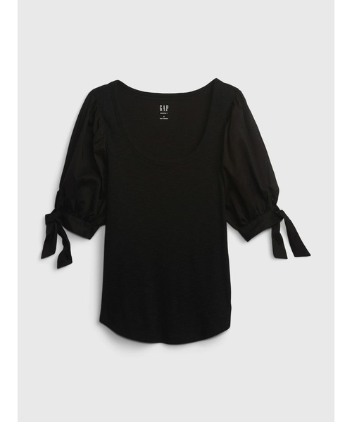 GAP（ギャップ）の「パフスリーブ リブ トップス（Tシャツ/カットソー・レディース・ホワイト/ブルー/ブラック・XL/XS/L/M/S/XXS）」の8枚目の写真