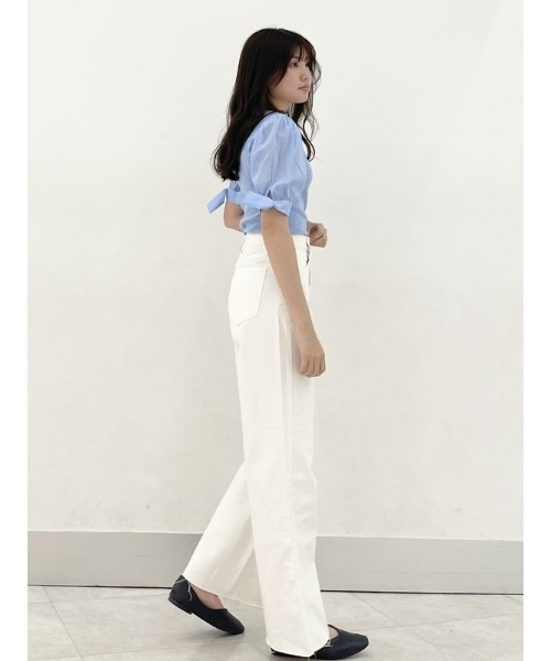 GAP（ギャップ）の「パフスリーブ リブ トップス（Tシャツ/カットソー・レディース・ホワイト/ブルー/ブラック・XL/XS/L/M/S/XXS）」の12枚目の写真