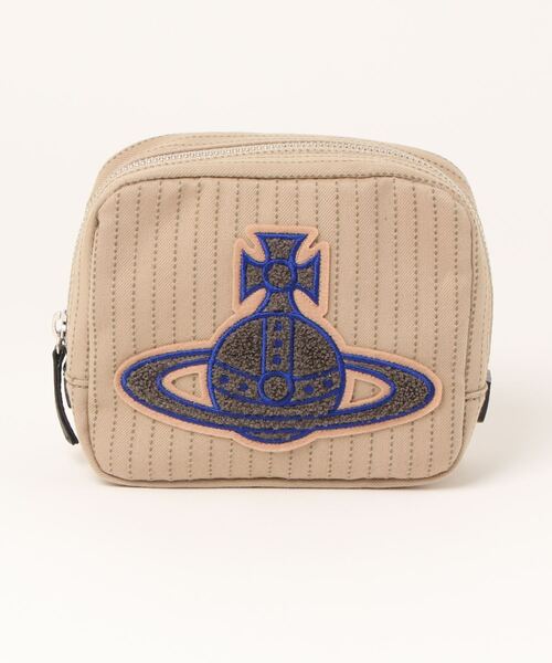Vivienne Westwood（ヴィヴィアンウエストウッド）の「ﾃｸｽﾁｬｰｽﾄﾗｲﾌﾟﾎﾟｰﾁ（ポーチ・レディース・ベージュ系/ブラック系・FREE）」の2枚目の写真