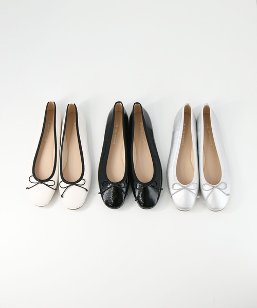 Gready Brilliant（グレディブリリアン）の「レザーバレエシューズ（バレエシューズ・レディース・ブラック/オフホワイト/シルバー・38/37/36）」の5枚目の写真