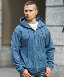 SOMEDIFF（サムディフ）の「【SOMEDIFF】ストレッチブロックチェックZIPパーカー メンズ 無地 パーカー フーディー ワッフル（パーカー）」