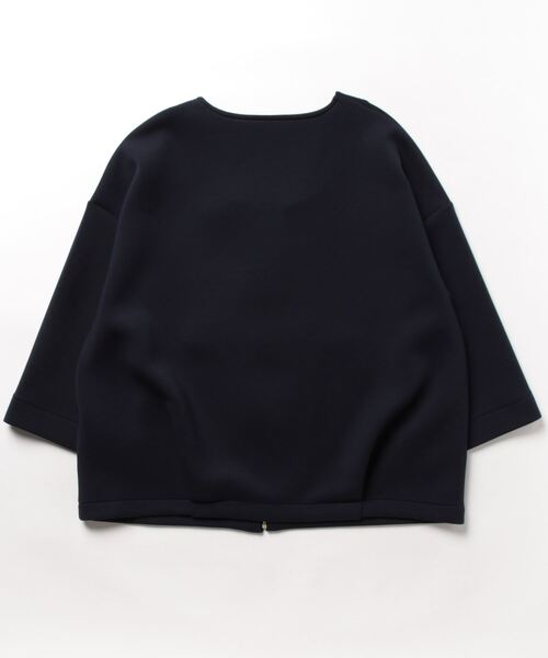 ottilie（オティーリエ）の「ottilie ダンボールコクーンジャケット（ノーカラージャケット・レディース・ナチュラル/ネイビー・FREE）」の4枚目の写真