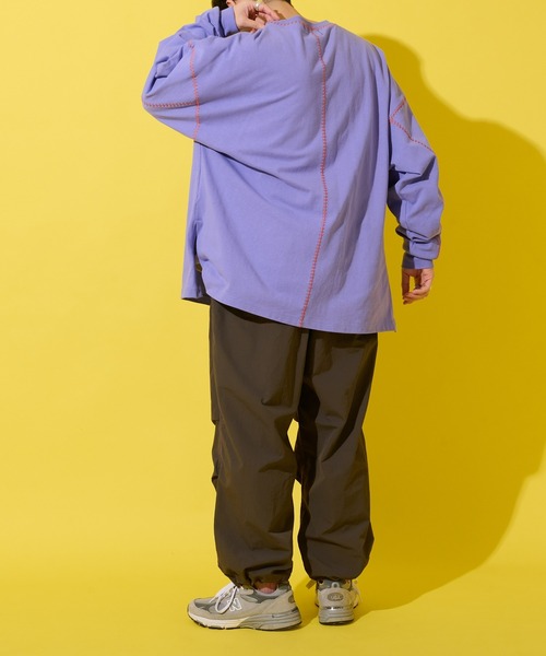 SOUNDSGOOOOD(サウンズグッド)の「【SOUNDS GOOOOD / サウンズグッド】配色ステッチナイロンカーゴパンツ(カーゴパンツ・メンズ・パープル/ホワイト/ブラック/ピンク/ライトグレー/カーキ/ネイビー/オリーブ/サックスブルー/ブラック系その他/サーモンピンク・ONE SIZE)」の17枚目の写真