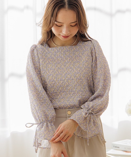 flower（フラワー）の「フレアブルームブラウス（シャツ/ブラウス・レディース・ピンク/ホワイト・FREE）」の2枚目の写真