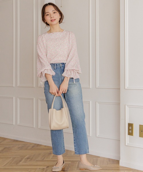 flower（フラワー）の「フレアブルームブラウス（シャツ/ブラウス・レディース・ピンク/ホワイト・FREE）」の5枚目の写真