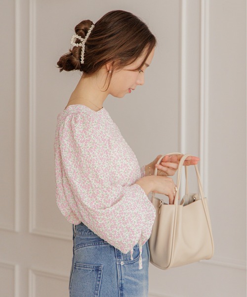 flower（フラワー）の「フレアブルームブラウス（シャツ/ブラウス・レディース・ピンク/ホワイト・FREE）」の14枚目の写真