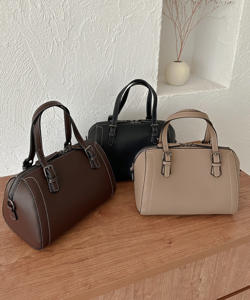 apres jour clair（アプレジュールクレア）の「【apres jour clair×ARIAZ】2WAYボストンバッグ（ハンドバッグ・レディース・ダークブラウン/ベージュ/ブラック・FREE）」の7枚目の写真