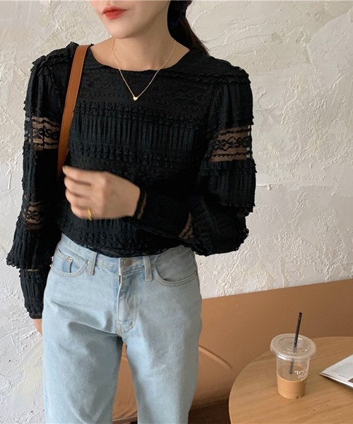 leune(ルネ)の「シャーリングレーストップス(Tシャツ/カットソー・レディース・ブラック・FREE)」の14枚目の写真