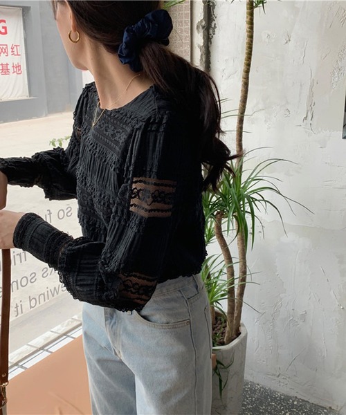 leune(ルネ)の「シャーリングレーストップス(Tシャツ/カットソー・レディース・ブラック・FREE)」の12枚目の写真