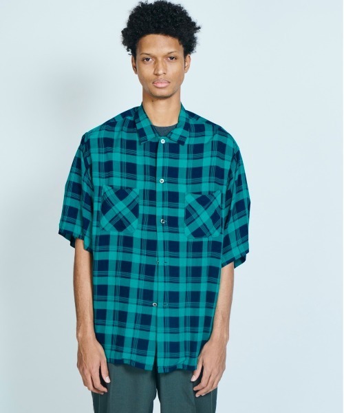 C.E.L.STORE（セルストア）の「DAN RIVER/ダンリバー CHECK BOX SS SHIRT チェックボックスSSシャツ（シャツ/ブラウス・メンズ・ベージュ/ブラック/グリーン/ブラック系・LARGE/X-SMALL/MEDIUM）」の19枚目の写真