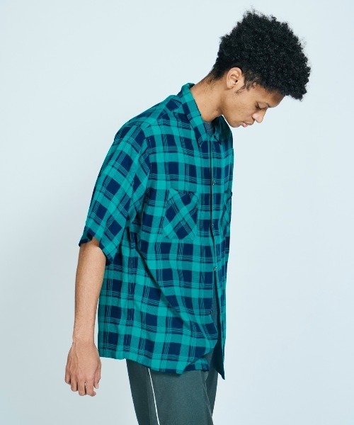 C.E.L.STORE（セルストア）の「DAN RIVER/ダンリバー CHECK BOX SS SHIRT チェックボックスSSシャツ（シャツ/ブラウス・メンズ・ベージュ/ブラック/グリーン/ブラック系・LARGE/X-SMALL/MEDIUM）」の18枚目の写真